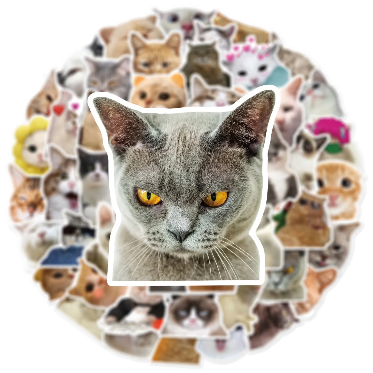 ✨🐱 Trendy Cute Cartoon Cat Graffiti Stickers – Waterproof PVC Fun for Teens & Adults!