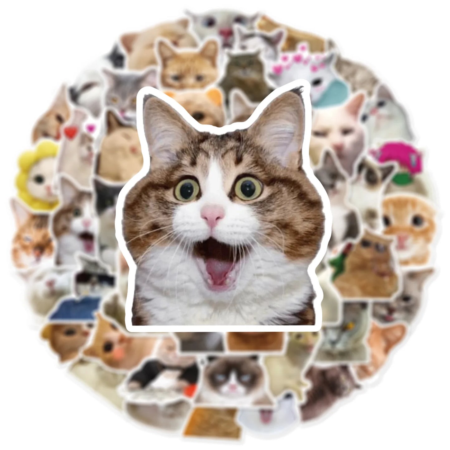 ✨🐱 Trendy Cute Cartoon Cat Graffiti Stickers – Waterproof PVC Fun for Teens & Adults!