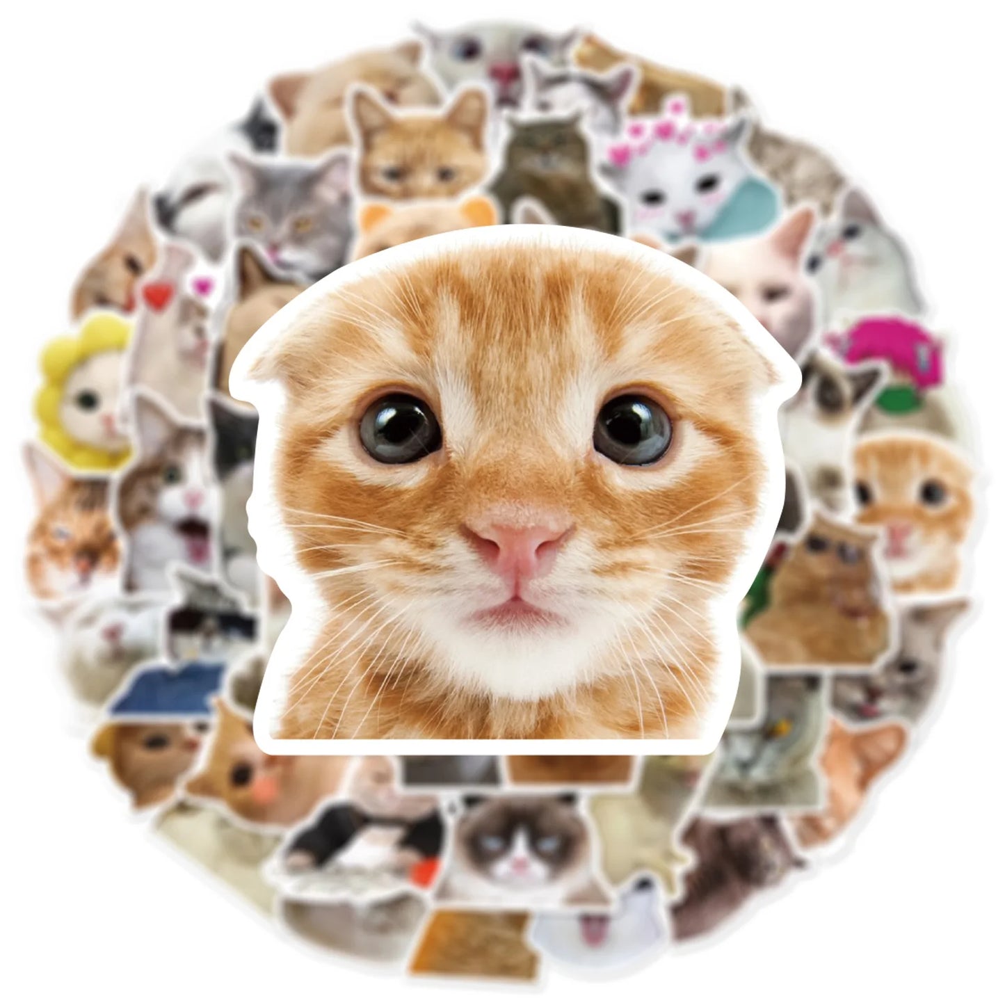 ✨🐱 Trendy Cute Cartoon Cat Graffiti Stickers – Waterproof PVC Fun for Teens & Adults!