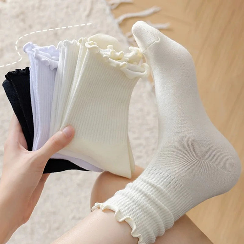 🧦✨ Lolita Style Cotton Socks – 3 Pairs