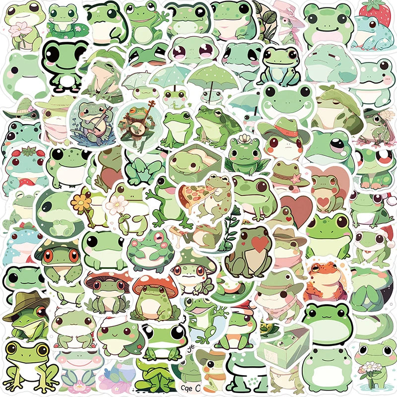 ✨🐸 Cute Little Frog PVC Stickers – Waterproof & Perfect for DIY Fun!