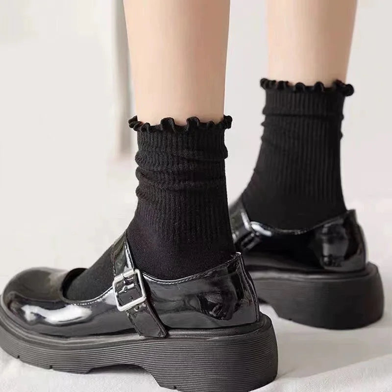 🧦✨ Lolita Style Cotton Socks – 3 Pairs