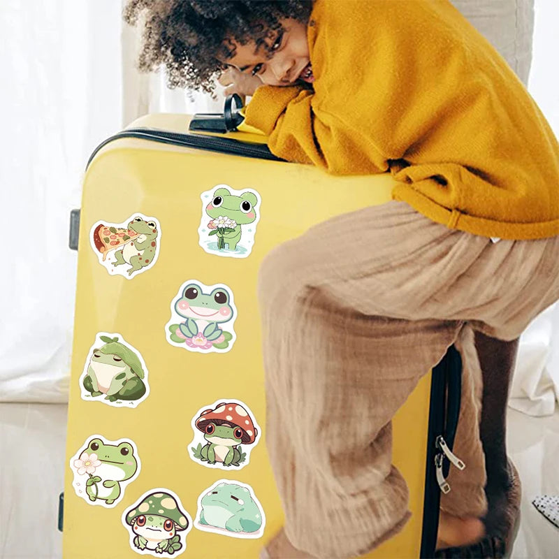 ✨🐸 Cute Little Frog PVC Stickers – Waterproof & Perfect for DIY Fun!