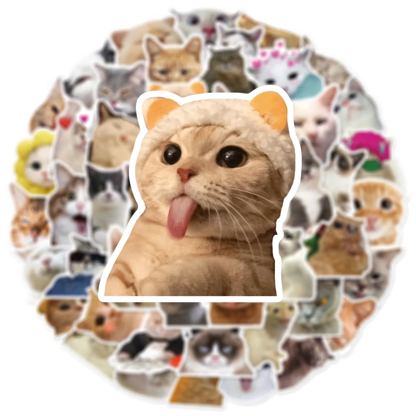 ✨🐱 Trendy Cute Cartoon Cat Graffiti Stickers – Waterproof PVC Fun for Teens & Adults!